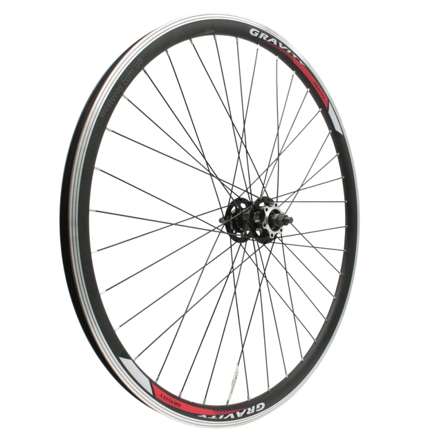 Колесо 27,5 перед, обід 2-ний чорний, втулка SHUNFENG, проми, диск 6 болтів, чорна спиця фото westvelo.com