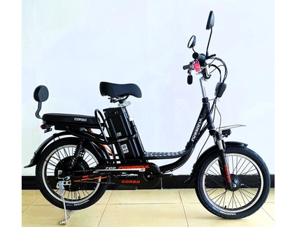 Електровелосипед 20 AL Corso «POWERFULL» FW-70147, алюміній, двигун 700W, акумулятор 48V 20Ah літієвий, чорний + кошик