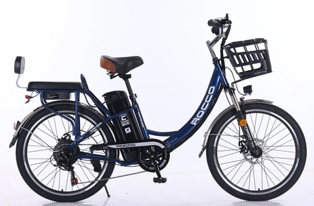 Електровелосипед 24 ST Corso «ROCCO» RC-80361 сталь, двигун 500W, акумулятор 48V20Ah літієвий, синій