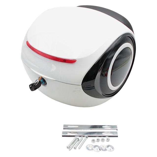 Кофр (багажник) для мотоцикла задній LIPAI (350х350х260) 32L білий глянець, крапля фото westvelo.com