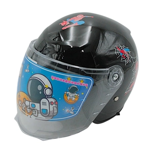 Мото шолом дитячий, відкритий (L) "908", Spider Man, чорний глянцевий