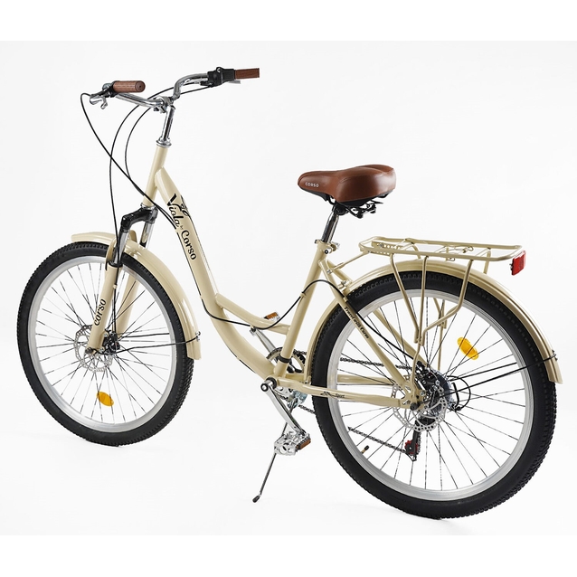 Міський велосипед 26 ST Corso «VIOLA» VL-26704 сталь 17", (к-т SHIMANO) бежевий фото westvelo.com