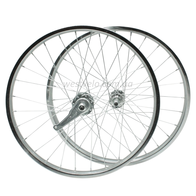 Колеса 20 обід нікель, перед + зад з втулкою Falcon + к-т. з фліпером. фото westvelo.com