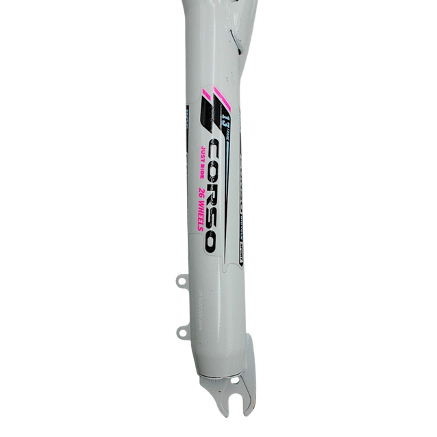 Вилка 26 аморт. безрізьб. Ø28.6mm disk L-210mm CORSO «INTENSE» (089) біла фото westvelo.com