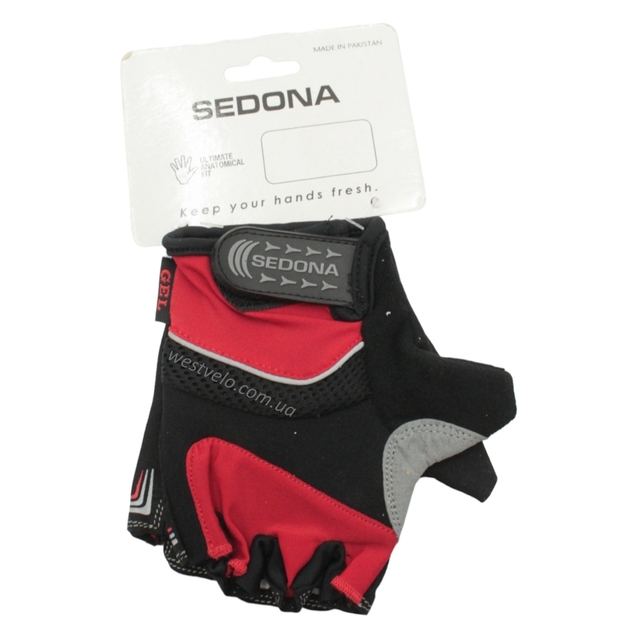 Рукавиці SEDONA GEL "M" чорно-червоні фото westvelo.com