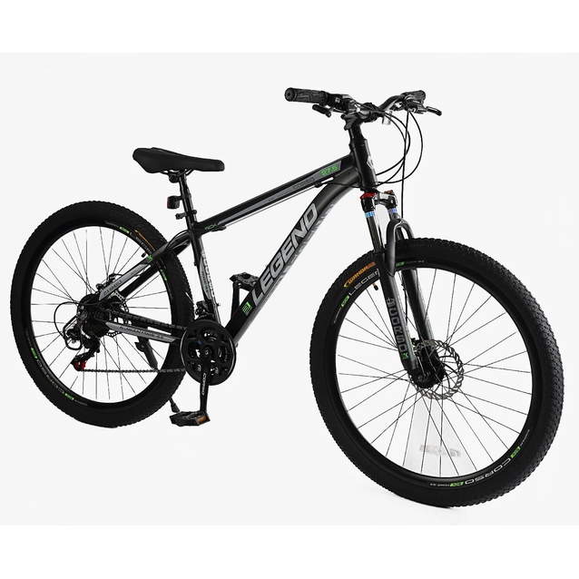 Велосипед 27.5 AL Corso «LEGEND» LG-27754 алюміній 15,5", (к-т SHIMANO) чорно-сірий фото westvelo.com