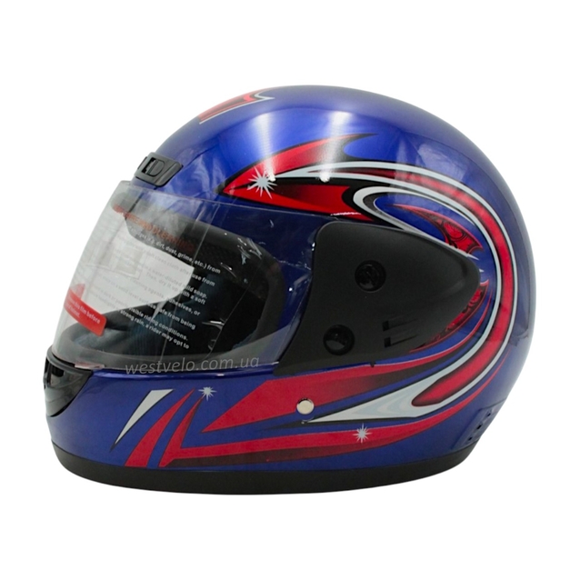 Мото шолом, закритий (L) AWN Helmet "109" синій глянцевий фото westvelo.com