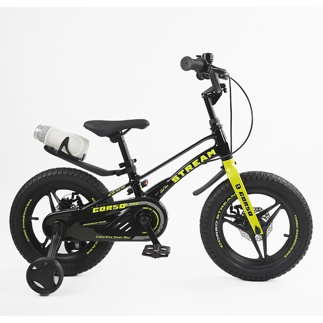 Дитячий велосипед 14 MG Corso «STREAM» SM-42081, магнієва рама, чорно-жовтий фото westvelo.com