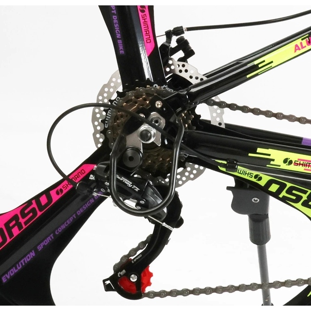 Велосипед 26 AL Corso «EVOLUTION» EV-26790 алюміній 13", (к-т SHIMANO) чорно-фіолетово-рожевий фото westvelo.com
