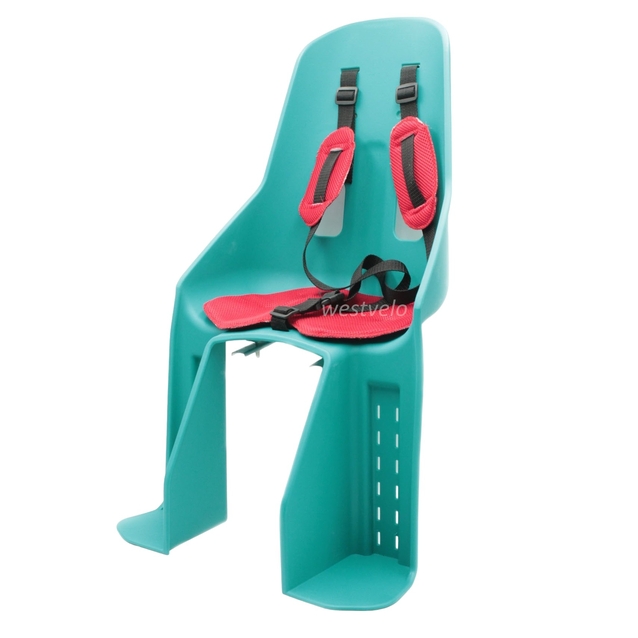 Крісло дитяче, пластик, на зад. багажник, з м'ягкою підкладкою, зелене фото westvelo.com