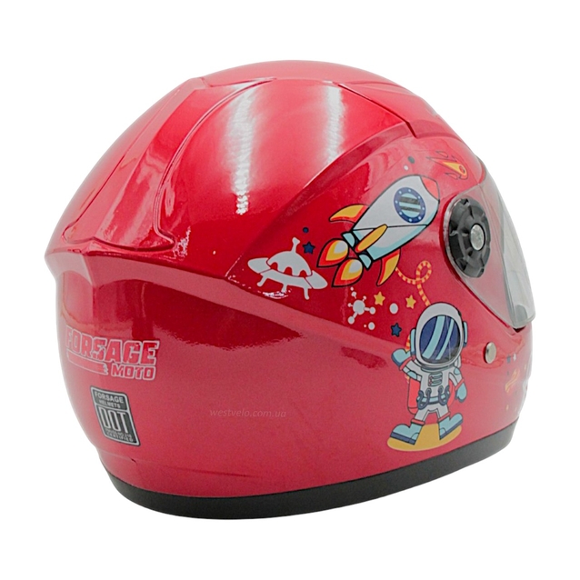 Мото шолом дитячий, закритий (L) "909" SHUTTLE, червоний  глянцевий фото westvelo.com