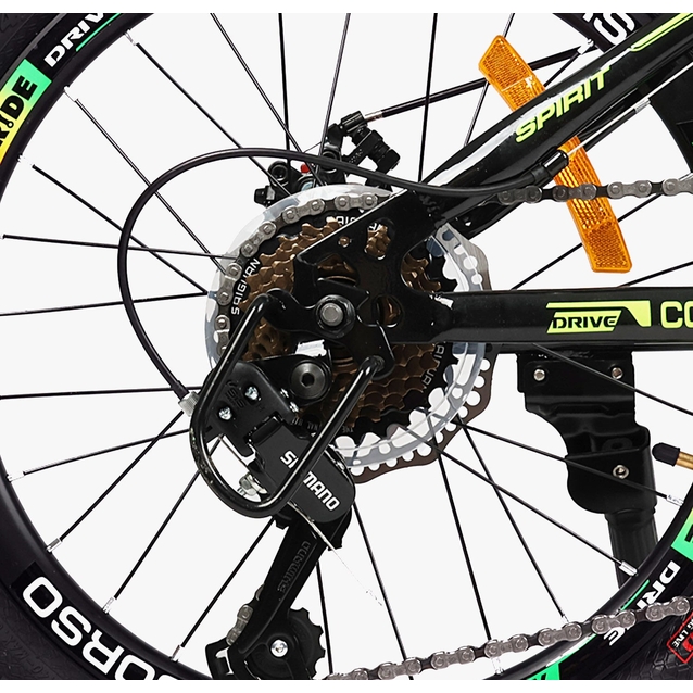 Велосипед 20 ST Corso «SPIRIT» ST-53088 сталь 11", (к-т SHIMANO) чорно-салатовий фото westvelo.com
