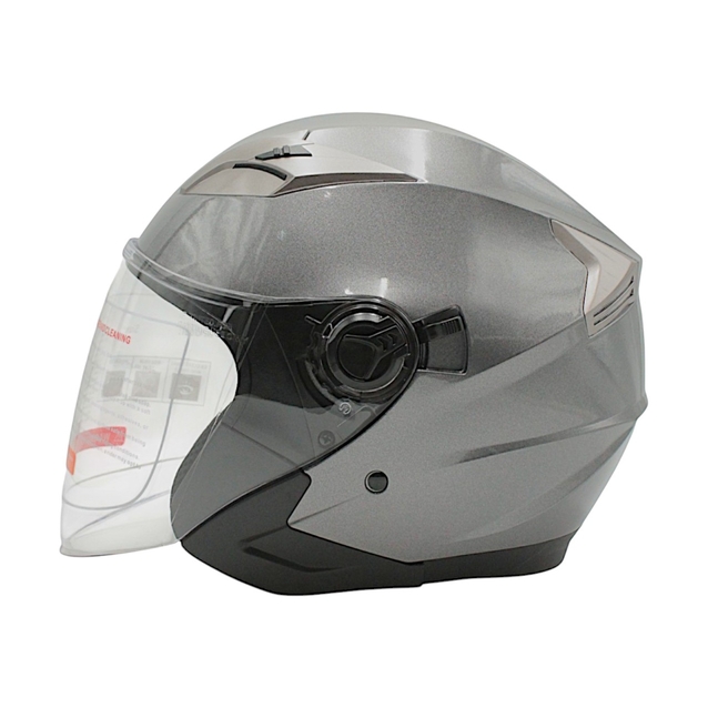 Мото шолом, відкритий (M 57-58) BLD-708 сірий глянець з відкидними окулярами фото westvelo.com
