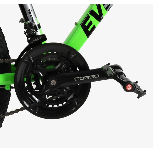 Велосипед 24 AL Corso «EVOLUTION» EV-24203 алюміній 11", (к-т SHIMANO) чорно-салатовий фото westvelo.com