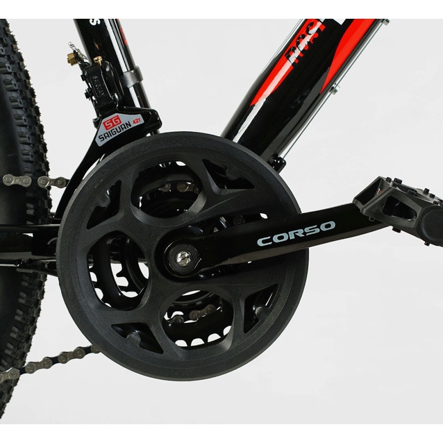 Велосипед 26 ST Corso «INTENSE» NT-26573 сталь 13", (к-т Saiguan) чорно-червоний фото westvelo.com
