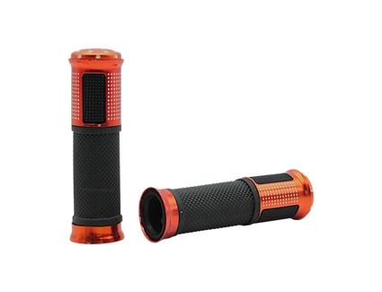 Мото гріпси GJCT (Suzuki) з відбійником, бронзові, Гума/Алюміній