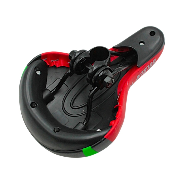 Сідло дитяче Golden Toys (230х190мм) чорно-червоно-зелене фото westvelo.com