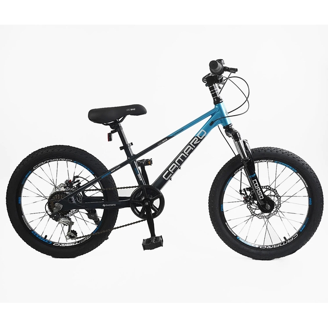 Велосипед 20 MG Corso «CAMARO» CM-48526 магній 11", (к-т SHIMANO) чорно-синій фото westvelo.com