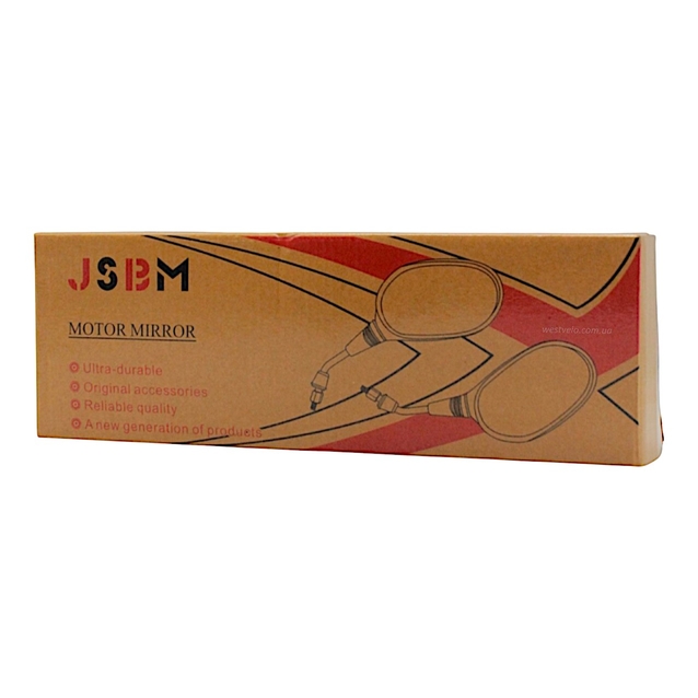 Дзеркало заднього виду П'ятикутні (M10 R+R) JSBM фото westvelo.com