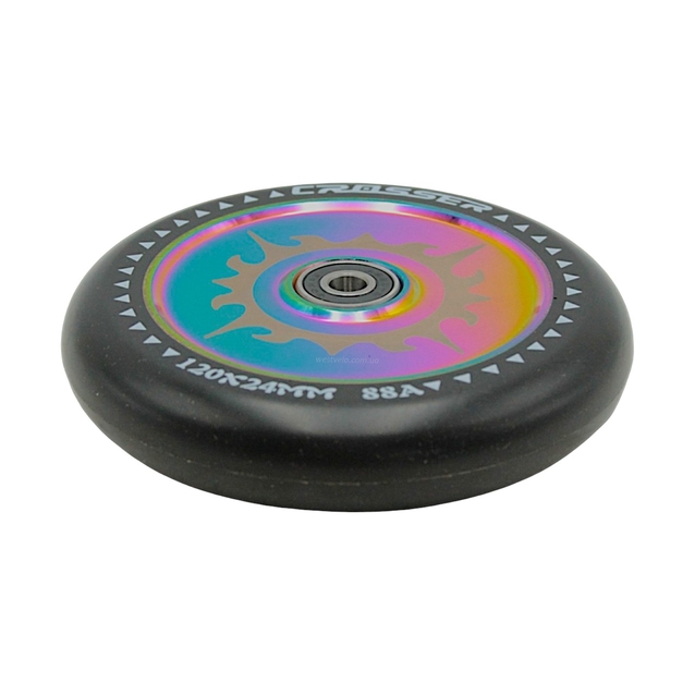 Колесо трюкового самоката CROSSER PHANTOM,  AL. Ø120/24мм, градієнт фото westvelo.com