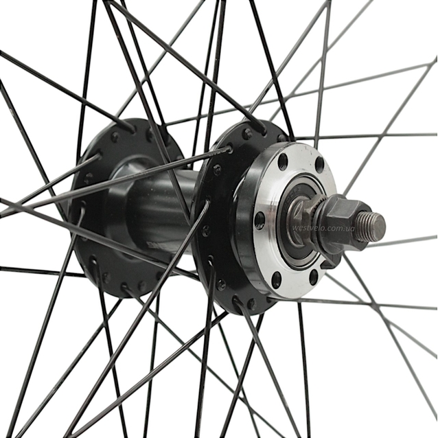 Колесо 28-29 перед, обід 2-ний чорний дисковий, втулка SHUNFENG проми, диск 6 болтів фото westvelo.com