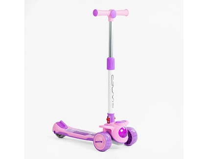Самокат дитячий 3-х колісний, Skyper BS-963 фіолетово-рожевий, колеса PU Ø125mm зі світлом, музика та підсвічування платформи, кермо складне