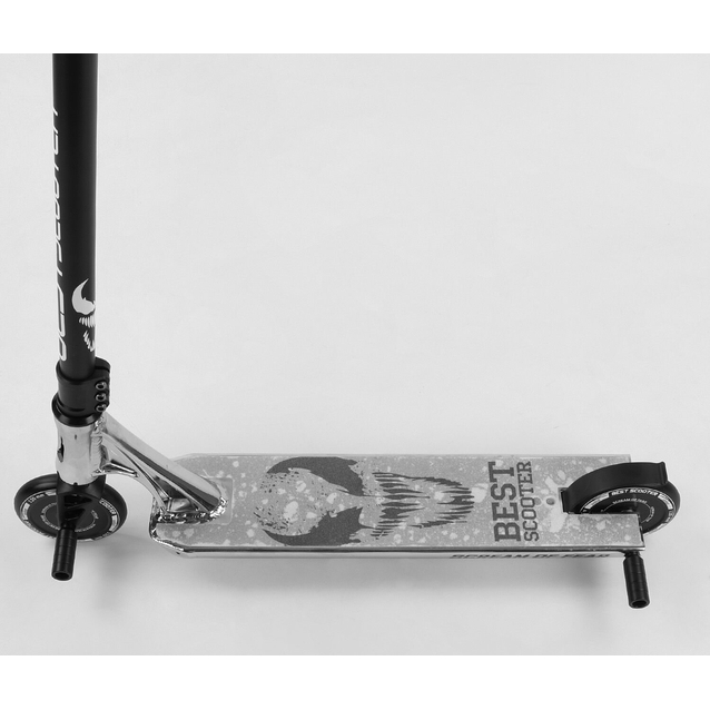 Самокат трюковий Best Scooter «SIMBIOTE-1» 65030 срібний, HIC-система, пеги, AL диск та дека, колеса PU Ø120mm, ширина керма - 57 см