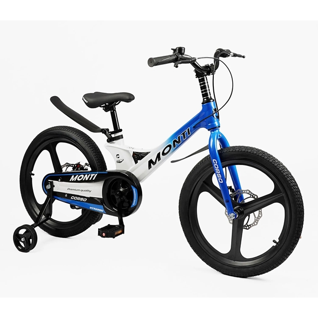 Дитячий велосипед 20 MG Corso «MONTI» MT-20480, магнієва рама, біло-синій фото westvelo.com