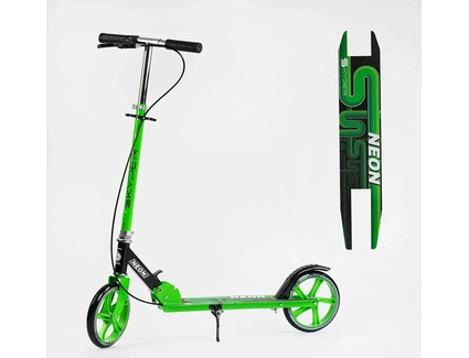 Самокат дитячий 2-х колісний, PU Skyper «NEON» N-36719 салатовий, Ø200mm, ST, ручне гальмо