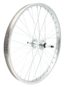 Колесо 20 зад, обід нікель, спиця 2мм, втулка мтв М на віночках