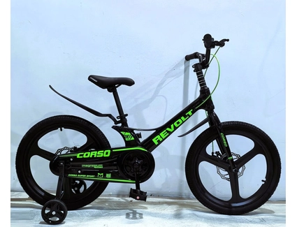 Дитячий велосипед 20 MG Corso «REVOLT» RV-20952 магнієва рама, чорно-салатовий
