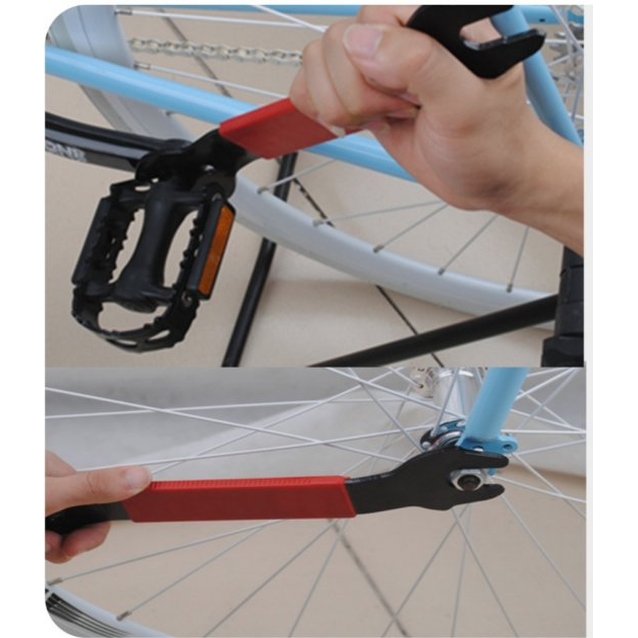 Ключ педальний червоно-чорний якісний PIHU ВТ-2919 фото westvelo.com