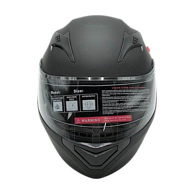 Мото шолом, закритий (L 59-60) "888" чорний, матовий, вмонтовані окуляри фото westvelo.com