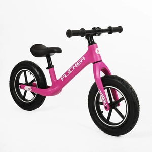 Велобіг 12 Corso надувні колеса, нейлонова рама «FLICKER» FL-4668-23 рожевий