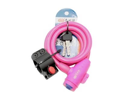 Замок на ключ 5103 Ø12mm L-1200mm, JIZHOU, рожевий з кріпленням на раму