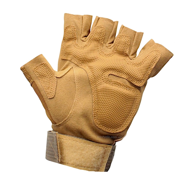 Рукавиці (тактичні) QAKLEY "2XL" койот (з відкритими пальцями) фото westvelo.com