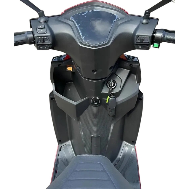 Електроскутер Corso «JOGGER» JR-764032, двигун 1500W, акумулятор 72V 25Ah свинцево-кислотний сіро-оливковий, колеса 10" + 1 ящик. акум фото westvelo.com