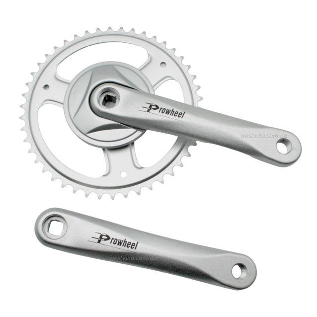 Система шатунів під планетарку 46Т, L-170мм. PROWHEEL (PRA-11) AL. сірий фото westvelo.com