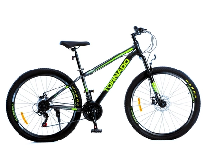 Велосипед 27.5 ST Corso «TORNADO» TR-27229 сталь 15,5", (к-т SHIMANO) чорно-салатовий