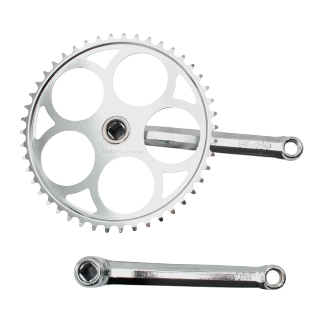 Система шатунів "28" 46Т, під квадрат, сталева нікель L-165мм. фото westvelo.com