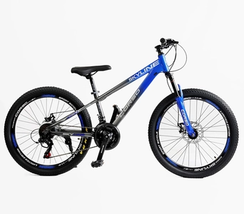 Велосипед 24 AL Corso «SKYLINE» SL-40602 алюміній 11", (к-т SHIMANO) сіро-синій