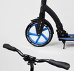 Самокат дитячий 2-х колісний, PU Best Scooter 54664 чорно-блакитний, колеса Ø230-200mm, AL, 1 амортизатор, широкий руль, зажим руля фото westvelo.com
