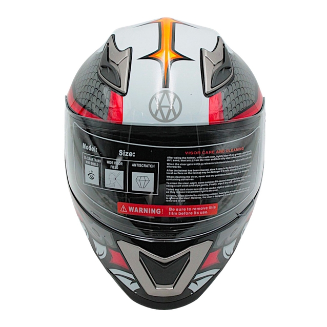 Мото шолом, закритий (L 59-60) VLAND M62-Dino, інтеграл, червоний, глянцевий фото westvelo.com