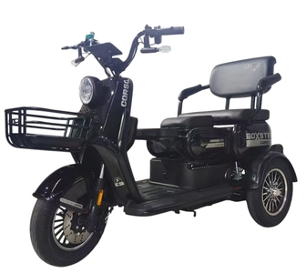 Трицикл Corso «BOXSTER» BX-937110, двигун 800W, акумулятор 72V/20Ah свинцево-кислотний, чорний, колеса 10"