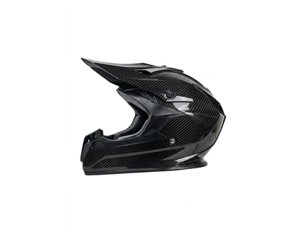 Шолом, закритий крос/ендуро (XXL) АТV Forsage Rider  033-1 чорний глянець з дашком + окуляри