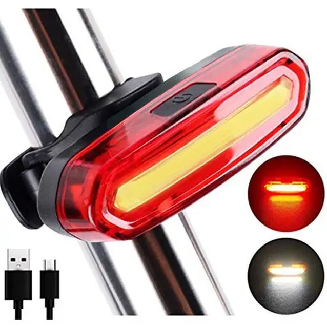 Мигалка зад №096 AQY-096 червоно-біла, з акумулятором, на usb зарядку фото westvelo.com