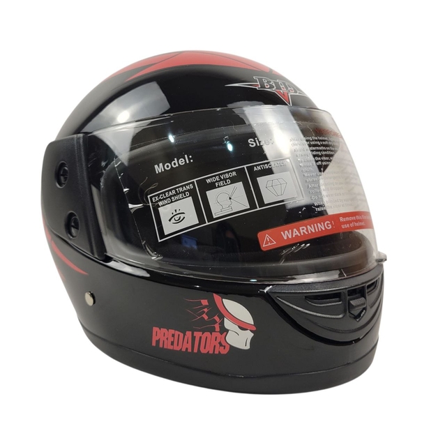Мото шолом, закритий (L 59-60) BLD "PREDA TORS", чорно-червоний, глянцевий (825) фото westvelo.com