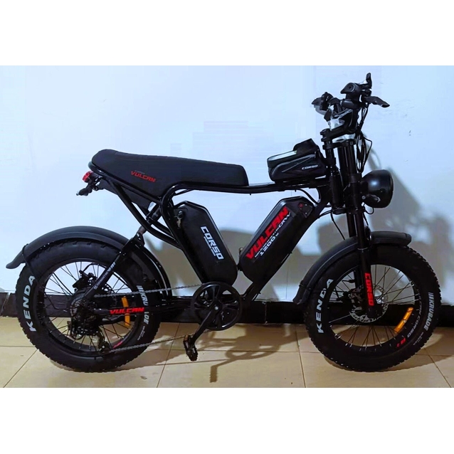 Електрофетбайк 20 ST Corso «VULCAN» L-70740 сталь, двигун 1200W, акумулятор 2х48V18Ah літієвий, (к-т SHIMANO) чорний фото westvelo.com