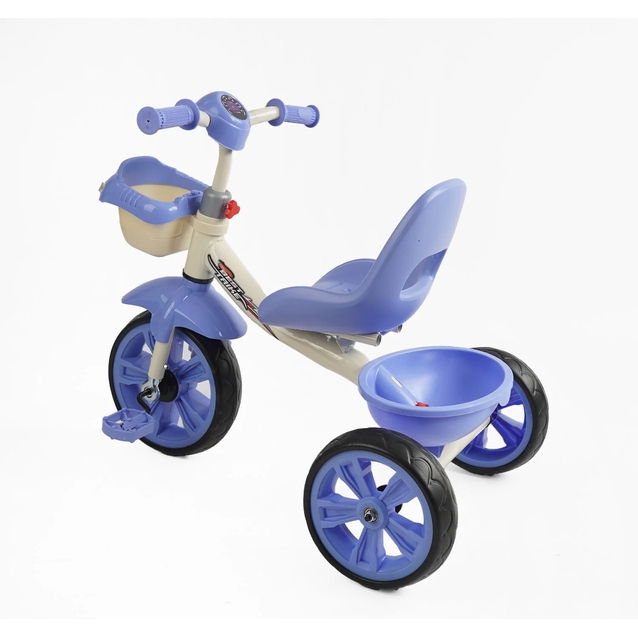 Дитячий велосипед 3-х колісний EVA (піна) Best Trike колеса 10-8, «Машинка» BS-60811 фіолетовий, сталева рама, УКР.ОЗВУЧУВАННЯ, кошик