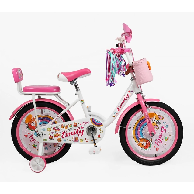 Дитячий велосипед 18 ST Corso «EMILY» ML-30174 біло-рожевий фото westvelo.com